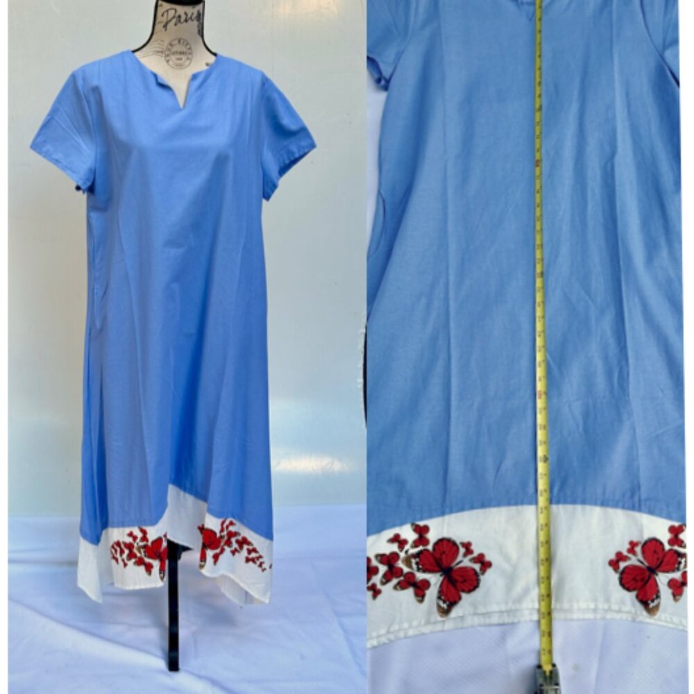 Butterflies in Blue Maxi Dress XL